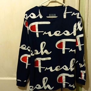 Bailey's Apparel Hustle Fresh, Long Sleeve Junior's XL, Blue White Red Like New